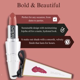 Hickey Lisptick MAKE OUT Mauve Long Lasting Moisturizing Matte Refillable Lipstick: Lip Makeup and Cosmetic Essential Professional Creamy Hydrating Highly Pigmented Finish – 1.6 Ounces