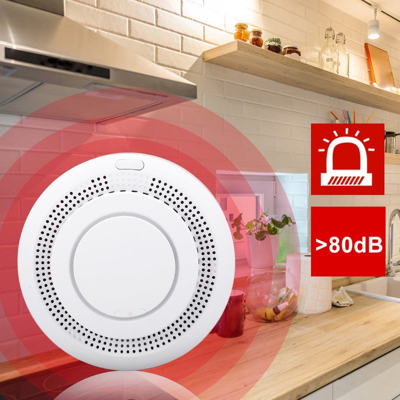 Smoke Alarm Wifi 85DB APP Remote Control Sound Red LED