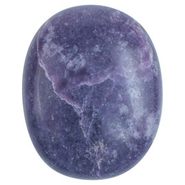 BEZAVO Lepidolite Oval Polished Palm Stone, Healing Crystal Reiki Worry Stone Gemstone, Crystal for Good Luck, Balanced Positive Energy, Meditation, Chakra Healing Stone 55-60mm