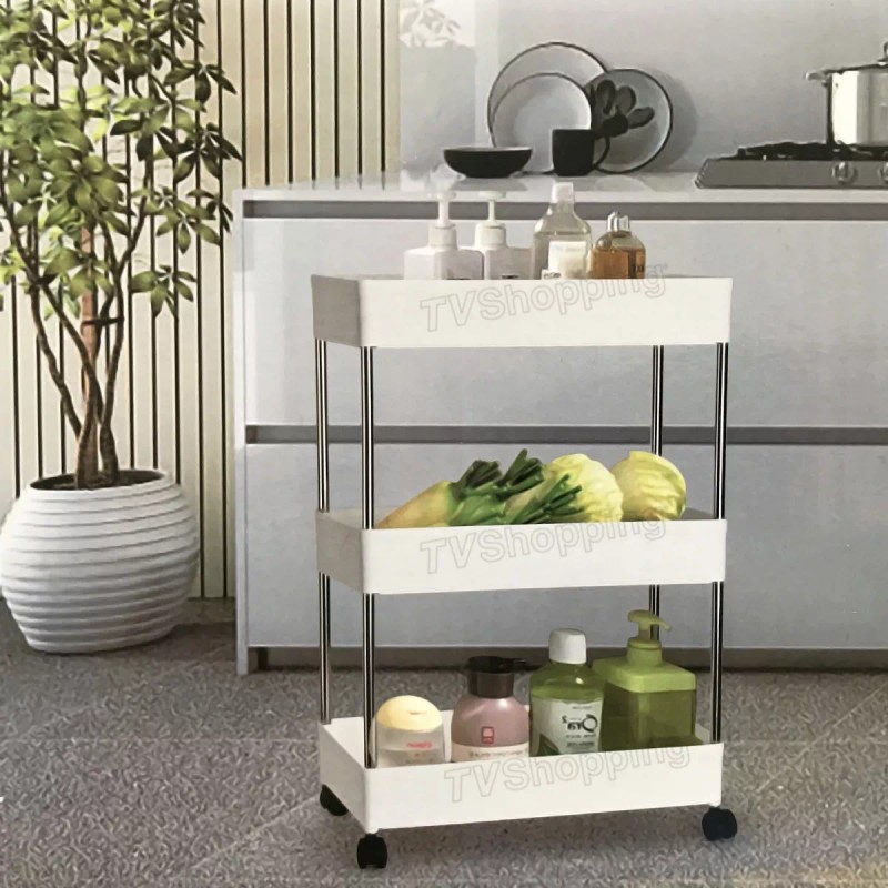TvShopping Carrito Delgado Organizador Multiuso De Plastico P/ Hogar Cd