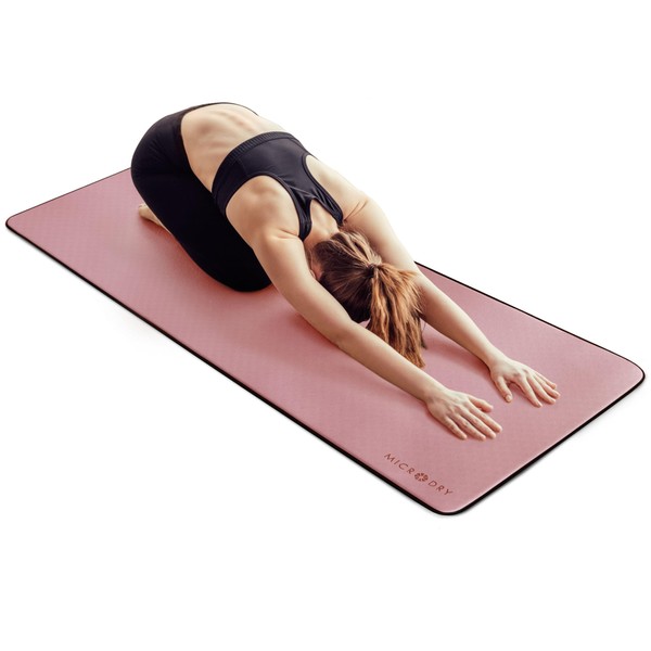 MICRODRY Deluxe Fitness Exercise Yoga Mat for Home & Gym,