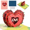 Geli 3D Pop Up Card, Rose Heart Pop-up Cards Paper