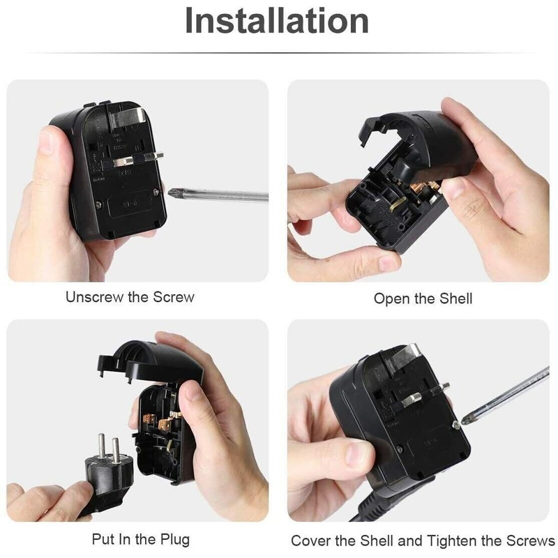 iSeventy9 Grounded Schuko European Two Pin to UK Three Pin