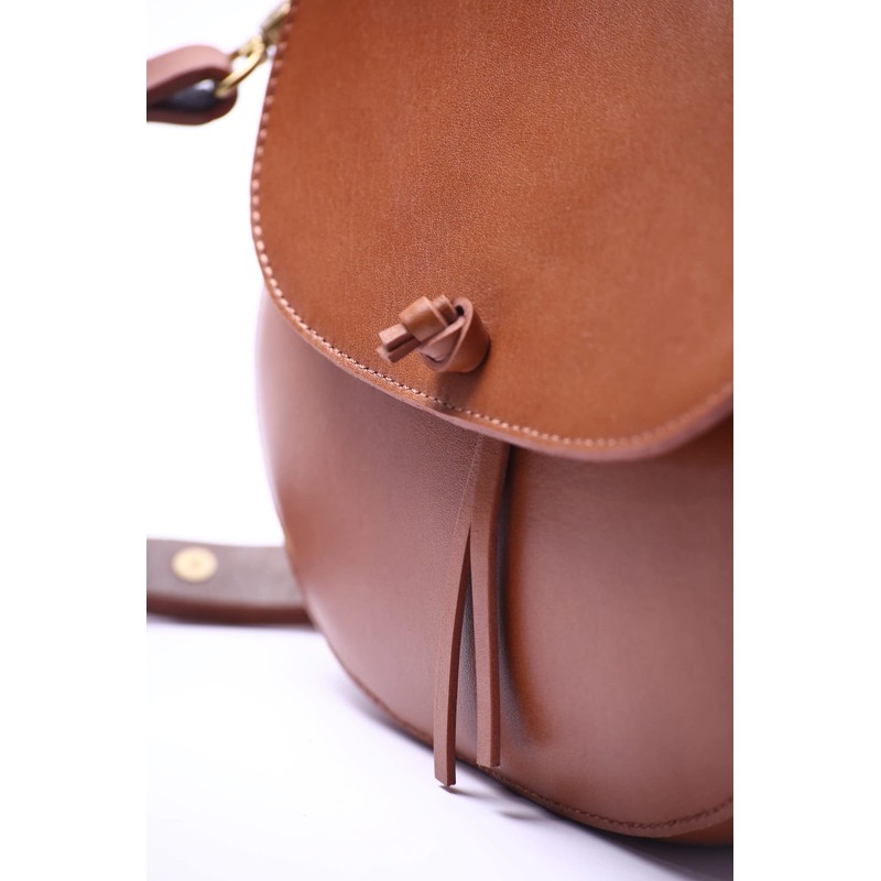 Hannah Bazaar UK Leather Saddle Bag - Brown