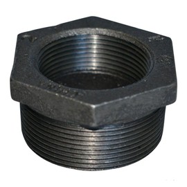 PlumberStop - 2-1/2 X 2 BLACK HEX BUSHING, Black Iron Malleable Pipe Fittings, Steel For Heating Industrial Residential Commerical Plumbing