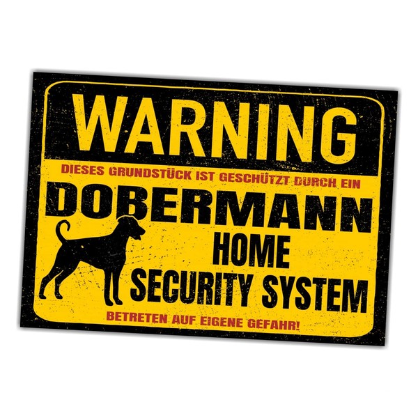 Dobermann Uncopied Dobi Dobie Dog Sign Warning Security System Door