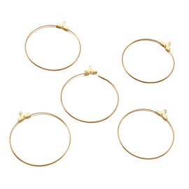 KISSITTY 50pcs Gold Round Beading Hoop Earring Finding Components 40mm 1.57inch for Earring Jewelry Making