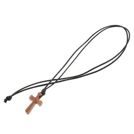 Beavorty Wooden Cross Pendant Orthodox Prayer Rope Mens Necklace Stone Bracelets for Women Light Brown