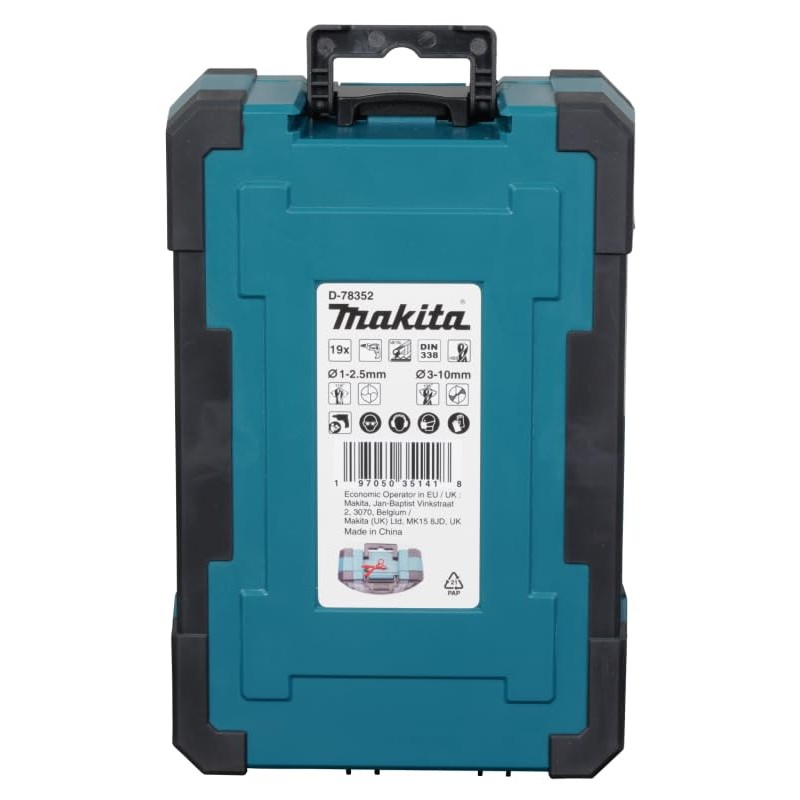 Makita HSS-GS 19 Piece Metal Drill Bit Set 2.5-7mm with
