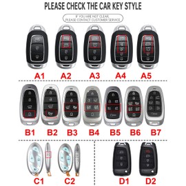 ontto TPU Car key fob cover fit for Hyundai Accent Elantra Solaris Tucson I30 I35 I40 Kona Genesis Santa Fe Azera Flip key holder keychain shell keyring bag bling car styling accessories 3 buttons D1