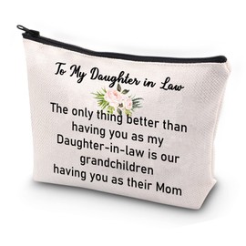JYTAPP to My Daughter-in-Law Gifts Daughter in Law Makeup Bag The Only Thing Better Than Having You As My Daughter-in-Law Cosmetic Bag Future Daughter in Law Gift BEIGE One_Size