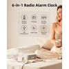 EZVALO Alarm Clock with Wireless Charger,Multifunctional Digital Clock Radio with