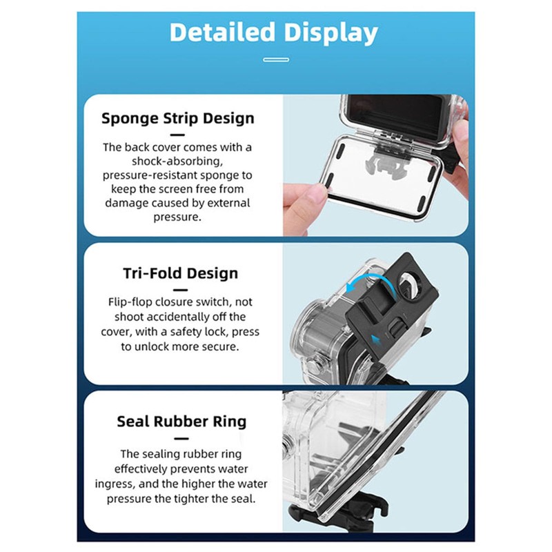 60M Waterproof Case Compatible with DJI OSMO Action 3/4 Outdoor