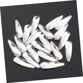 Outanaya 20pcs Nail Art Rhinestones DIY Nail Decor Crystals Flat Backs Mixed Colors Water Drop Shiny Crystal Accessories