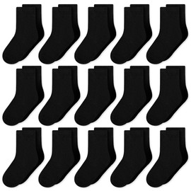GENTABY Boys Socks Kids Sports White 15 Pairs Girls School Socks Toddler Elastic Black Size 7-9 Gray Socks 2-4 Years