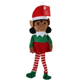 Elf Little Helper Plush Boy and Girl 2 Pack Elf Holiday Modern Christmas Decoration – 14.5" Plush (Brown)