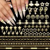 BELICEY 3D Gold Nail Charms Assorted Star Saturn Planet Charms