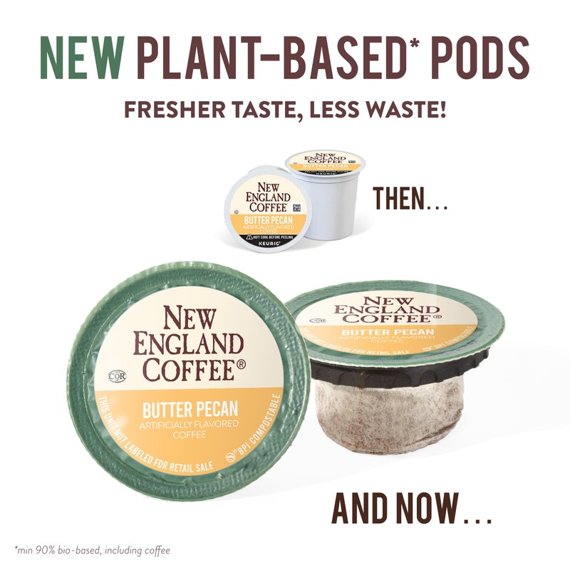 New England Coffee Butter Pecan Medium Roast Single Serve Pods,