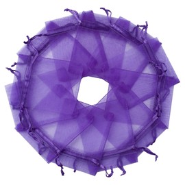 MOTYAWN 100Pcs Organza Bags 2x3” Purple Sheer Drawstring Gift Bags Jewelry Pouches Wedding Party Christmas Favor Gift Bags, Little Mesh Gift Pouches Mini Candy Bags for Small Presents Earrings