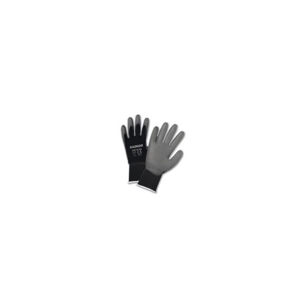 Gray Premium Polyurethane Palm Coated Work Gloves With 15 Gauge