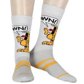 Bioworld Garfield Socks Men's Don't Know Don't Care Character Inspired Adult 6-Pack Mid Calf Mix and Match Casual Crew Socks