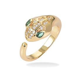 SBI Jewelry Women Snake Head Gold Rings for Adjustable Open Ring Band Statement Jewelry Mom Sister Daughter Wife Girlfriend Best Friends Family Grandma Birthday Anniversary Mothers Day