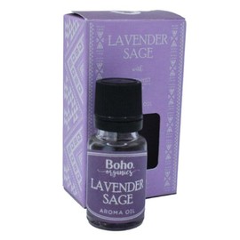 Lavender Sage Aroma Oil with Amethyst Chip 10ml - Relax by Boho Organics