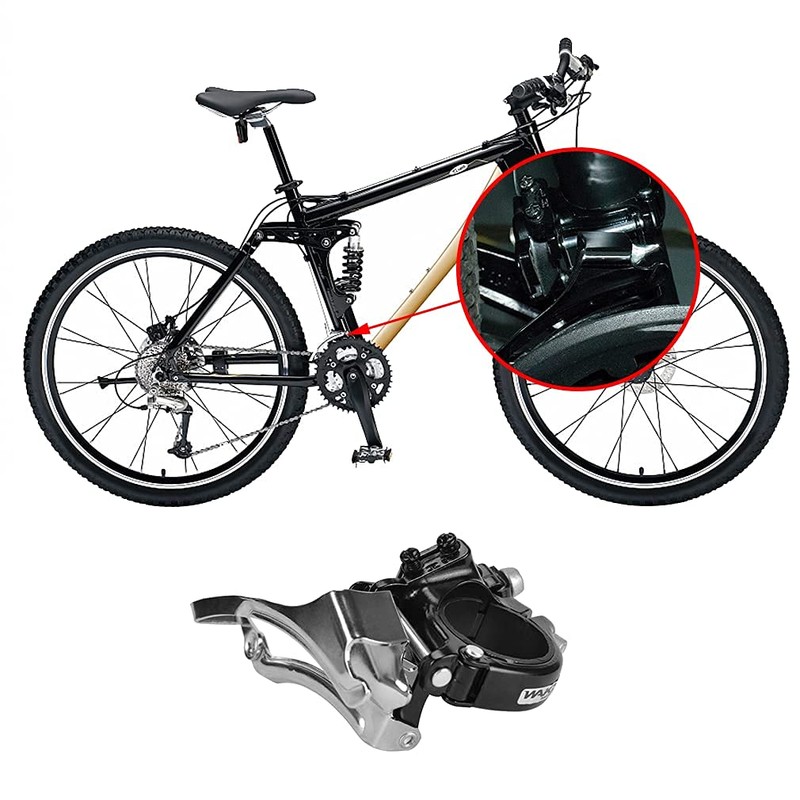 CYSKY Bicycle Front Derailleur 3 Compartments, Fits 31.8/34.9 mm Tube