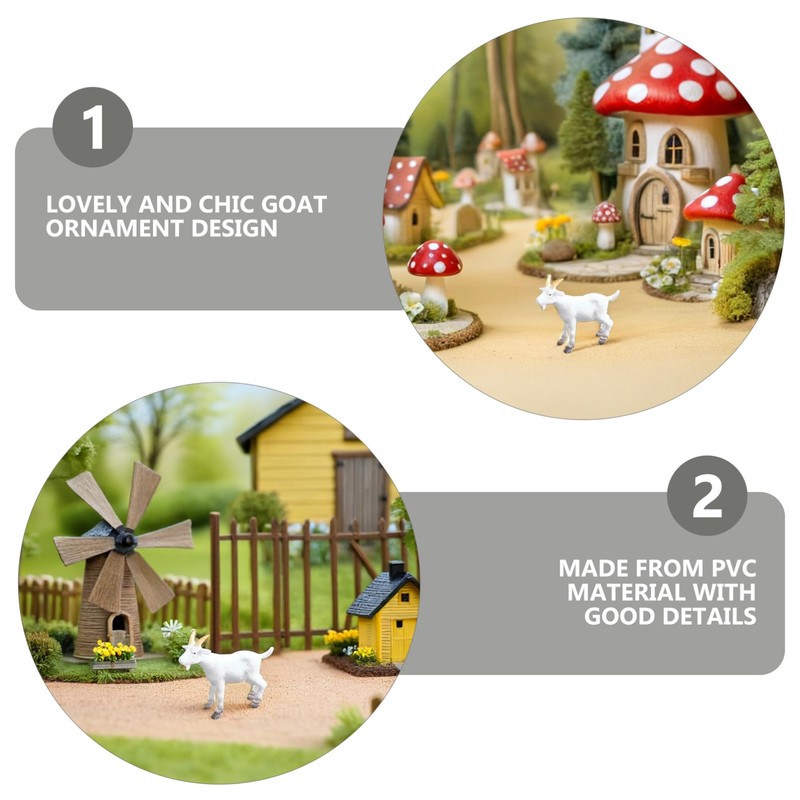 FUNOMOCYA 6Pcs Mini Goat Figurines Realistic Goat Statues for Home