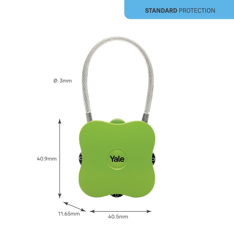 Yale - YP4/41/350/1G Standard Security GRoove Vorhängeschloss - Grün