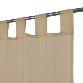 Megachest lucy Woven Voile Tab Top Curtain 2 Panels with ties (28 colors) (taupe, 56" wideX108 drop(W142cmXH274cm))