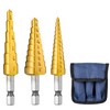 IRONANT 3PCS Step Drill Bit Set, HSS Titanium Step Drill