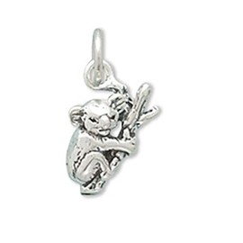 Sterling Silver 20" Mens Unisex 1.5mm Box Chain 3D Australian Koala Bear Pendant Necklace