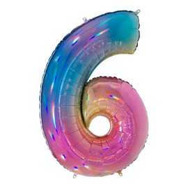 Grabo 690GHS-P Superloon Glitter Holographic Gift Set, Length 40", Silver, One Size (Multi-Coloured, 6)