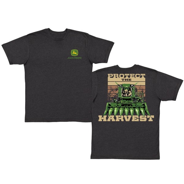John Deere 13282504Bx Short Sleeve Tee Protect The Harvest Art-Black
