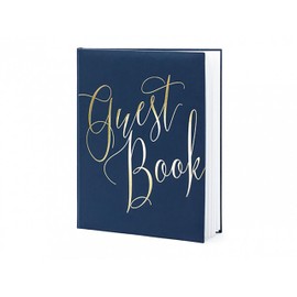 Wedding Guest Book Navy Blue and Gold 20 x 24.5cm with 22 pages