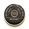 36 Year AA Medallion - Sleek Black & Gold Tri-Plate,