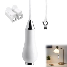 REBUCINA Bathroom Light Pull Cord Handle,Light Pull Handle,Ceramic Bathroom Light Pull Cord with 1 Piece Terminal Und 150cm Rope,For Bathroom Toilet Light Ceiling Light Fan Switch