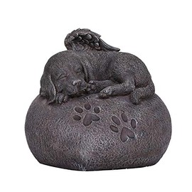 Pacific Giftware Pet Memorial My Love Sleeping Angle Dog Foot Print Rock Urn Bottom Load 30 Cubic