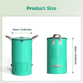 Compost Bin Outdoor & Indoor,14.39 Gallon Garden Composting Bin Kitchen Bags,Breathable Screen Window Thickened Reusable Garden Yard Waste Bags Speed Up Composting & Reduce Odors