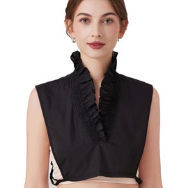XEPST Fake Collars Detachable Collar Dickey V-Neck Collar Shirt Blouse Sweaters Women Removable Faux False Collar for Women Lady and Girls Favors Black