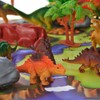 PowerTRC Jurassic Dinosaur Figures Playset with Trees, Rocks, Playmat &