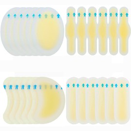 24Pcs Blister Pads, Blister Bandages Foot Blister Protection Adhesive Waterproof Gel Guard Heel Pads Cushion for Foot, Toe, Heel
