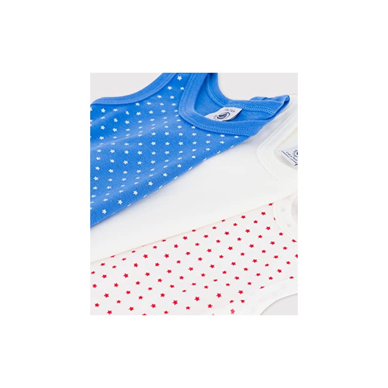 Petit Bateau Baby Boys' Sleeveless Bodysuit (Pack of 3), Variant