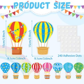 80Pcs Colorful Hot Air Balloons Cutouts Back to School Bulletin Board Hot Air Balloons Accents Paper Cut-Outs Classroom Decor for Kids DIY Craft Photo Wall Kindergarten Preschool Party Favor Supply