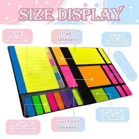 Sticky Notes Set 710 Pack, Divider Sticky Notes Tabs, Office Supplies, Planner Sticky Note Dividers Tabs, Book Notes, Back to School Supplies (710pcs)