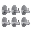 HouseAid Self Adhesive Circle Towel Hooks No Drilling Robe Hook Holder Stick on Wall Heavy Duty Stainless Steel Brushed Nickel (6 Pack)