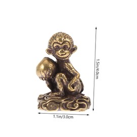 BIUDECO 1Pc Mini Monkey Shape Ornament Copper Desktop Decor Creative Indoor Adornment for Home Smooth Surface for Unique Home Decoration