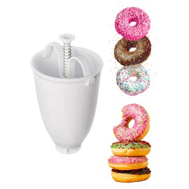 One hand Donut Maker Manual Donut Maker Plastic Doughnut Machine Mold Biscuit Donut Maker Donut-Depositor Made Waffle Dispenser Donut Kitchen Pastry Making Bake Ware Baking Tool
