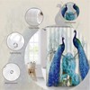 Yadshoti Peacock Shower Curtains Blue Beautiful Bird Flower Plant Watercolor